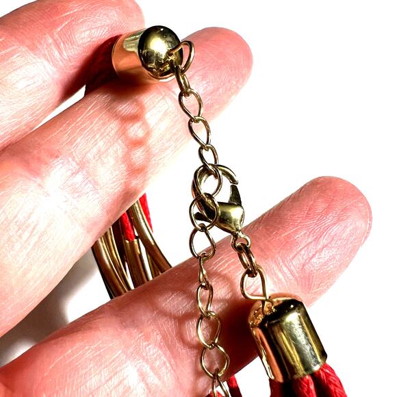 Multistrand Charm Bracelet Adjustable Red Gold Star Sun Moon Infinity Celestial - Picture 7 of 7